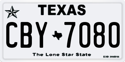 TX license plate CBY7080