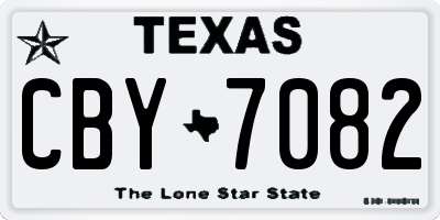 TX license plate CBY7082