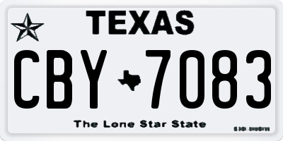 TX license plate CBY7083