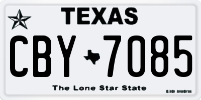 TX license plate CBY7085