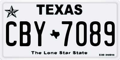 TX license plate CBY7089