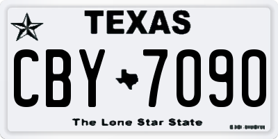 TX license plate CBY7090