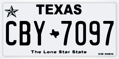 TX license plate CBY7097
