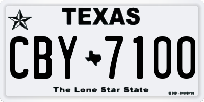 TX license plate CBY7100