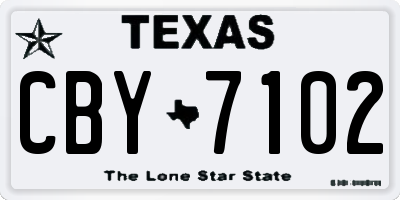 TX license plate CBY7102