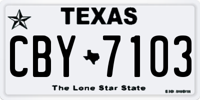 TX license plate CBY7103