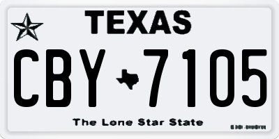 TX license plate CBY7105