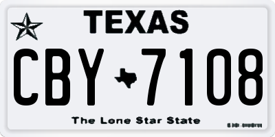 TX license plate CBY7108