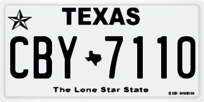 TX license plate CBY7110