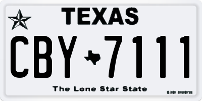 TX license plate CBY7111