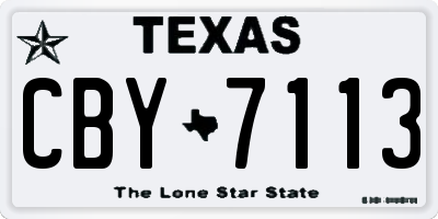 TX license plate CBY7113