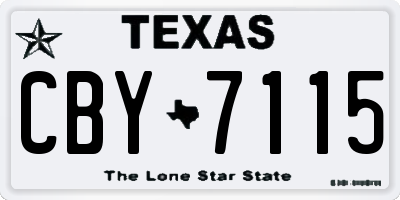 TX license plate CBY7115