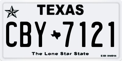 TX license plate CBY7121