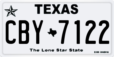 TX license plate CBY7122