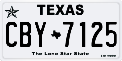 TX license plate CBY7125