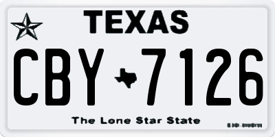TX license plate CBY7126