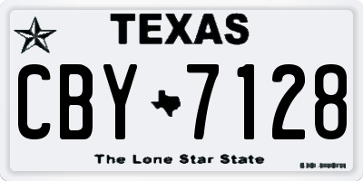 TX license plate CBY7128