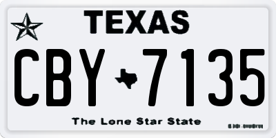 TX license plate CBY7135