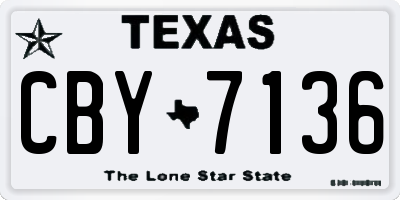 TX license plate CBY7136