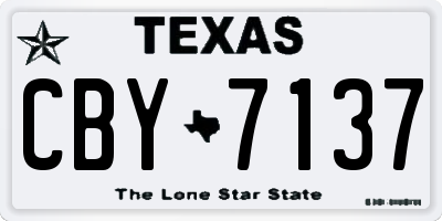 TX license plate CBY7137
