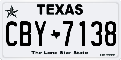 TX license plate CBY7138
