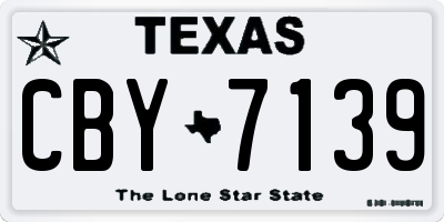 TX license plate CBY7139
