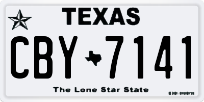 TX license plate CBY7141