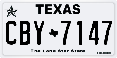 TX license plate CBY7147