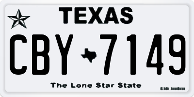 TX license plate CBY7149