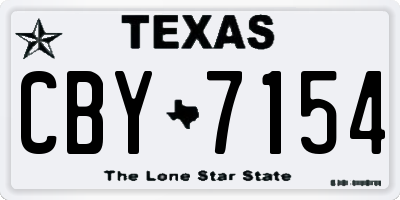TX license plate CBY7154