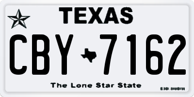 TX license plate CBY7162
