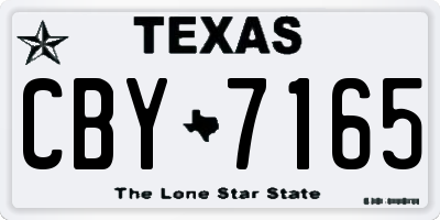 TX license plate CBY7165