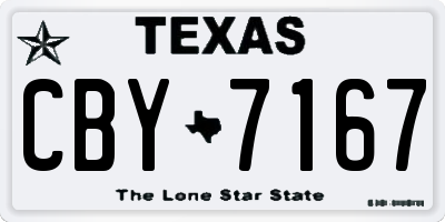 TX license plate CBY7167