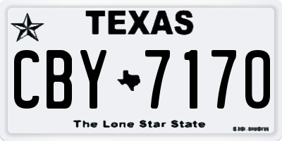 TX license plate CBY7170