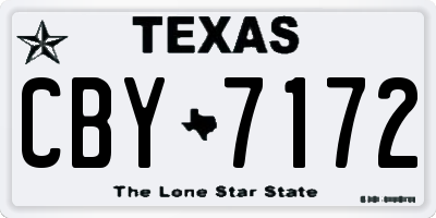 TX license plate CBY7172