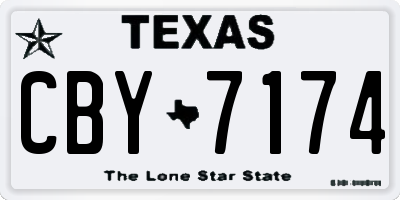 TX license plate CBY7174