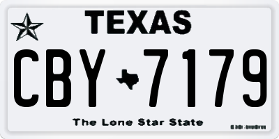 TX license plate CBY7179