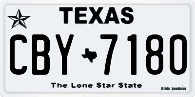 TX license plate CBY7180