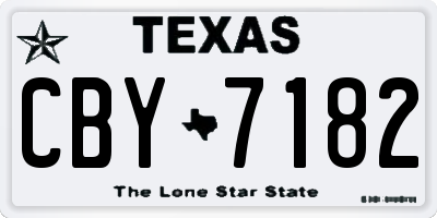 TX license plate CBY7182