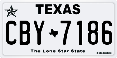 TX license plate CBY7186