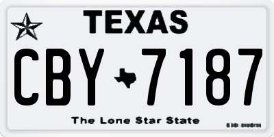 TX license plate CBY7187