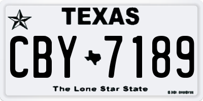 TX license plate CBY7189