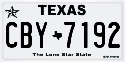 TX license plate CBY7192