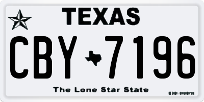 TX license plate CBY7196