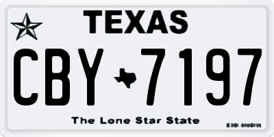 TX license plate CBY7197