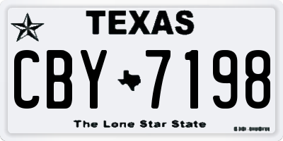 TX license plate CBY7198