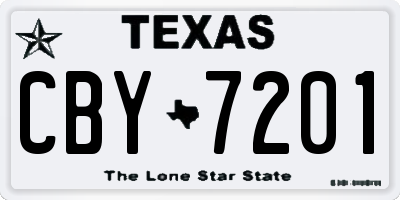 TX license plate CBY7201