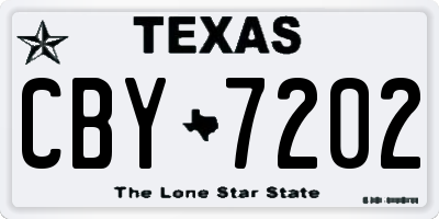 TX license plate CBY7202