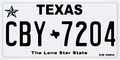 TX license plate CBY7204