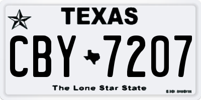 TX license plate CBY7207
